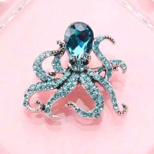 Rhinestone Octopus Pin